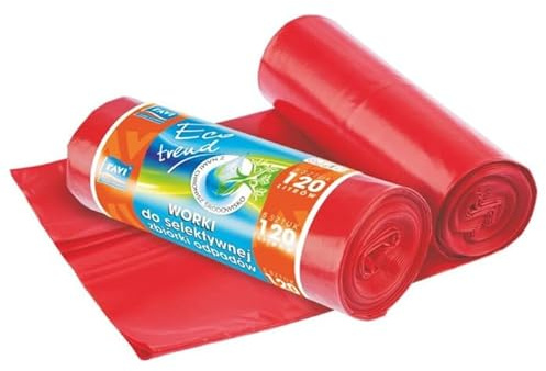 Ravi Eco Trend - Bolsas de basura (120 L, 5 unidades), color rojo