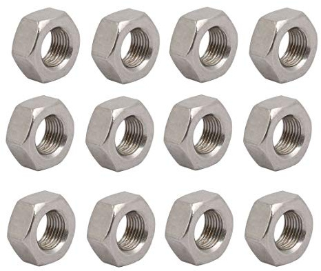 12 Stück M8 x 0,75 mm metrische Gewindesteigung Feingewinde 304 Sechskantmuttern aus Edelstahl