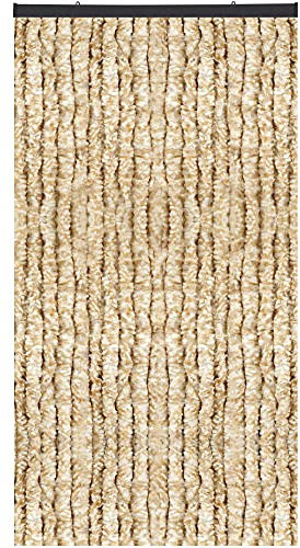 Bestlivings Flauschvorhang in Sondergröße - Türvorhang Breite: 100cm - Länge: 250cm, Beige Meliert