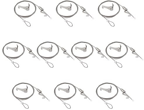 UFURMATE Kit para Colgar Cuadros con Ganchos, 10 Piezas Ajustable de Alambre Colgante de Acero Inoxidable, Kit de Colgar Cables de Alambre para Colgar Cuadros Pinturas Foto(1 m, gancho en S)