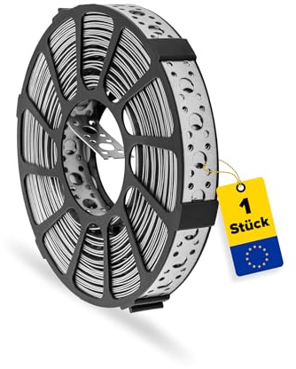 DMX - Lochband Metall - Montageband - Lochblech - 3 m Lochblech Rolle 19x0,7 mm - Flachverbinder - Lochplatte Metall - Elastic Band aus Stahl - Lochblechstreifen TM14
