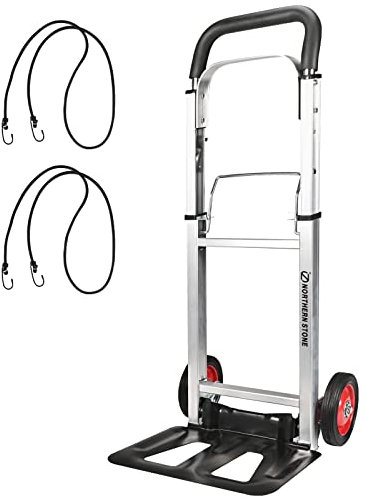 EPROSMIN Folding Sack Truck | 90 kg Capacity Adjustable Aluminium Framed Folding Trolley With 6'' Wheels