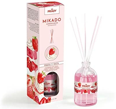 PRADY - Ambientador Mikado Fresas Y Nata - 100ml - Aroma Persistente