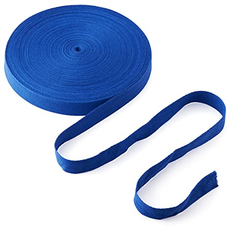 PandaHall 45 Meter 20 mm Baumwoll-Köperband, Wimpelband, Leinen, Fischgrätenbänder, zum Nähen, Schneidern, Änderungen, Handwerk, königsblau, OCOR-TAC0008-24D-YS-EU