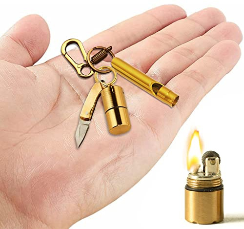 TUXUNQING Kit d'outils de survie - Mini-couteau, Mini-lampe à huile, Outils de camping et de randonnée, Idéal pour le camping en plein air