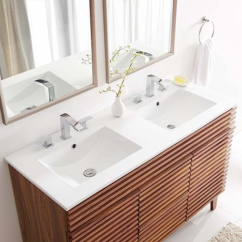 Modway EEI-4376-WHI Cayman 48 Double Basin Bathroom Sink, White