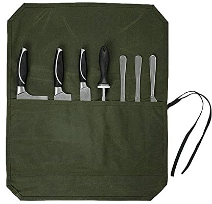 Gomice Knives Roll Case - Knives Roll for Chefs,Chef Knives Roll Bag, Portable Chef Knifes Cases, Knifes Pouch Holders with 7 Slots Hold Home Kitchen KnifesTools
