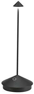 Zafferano, Pina-Lampa, Laddningsbar Trådlös Bordslampa med Touch Control, Lämplig För Inomhus och Utomhus Bruk, Dimmer, 2200-3000 K, Höjd 29 CM, Färg Svart