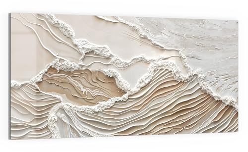 DEQORI Glasbild Echtglas | Motiv Sandwellenzauber | horizontal einteilig 100x50 cm | schöne Dekoration | Wandbild für Wohnzimmer, Schlafzimmer, Flur & Küche | moderne Wanddeko