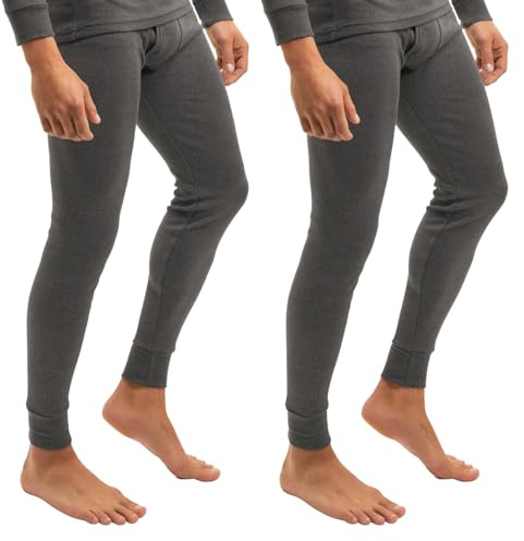 Celodoro Lot de 2 pantalons de ski et sous-vêtements thermiques pour homme Light - Long caleçon d'hiver, anthracite, L