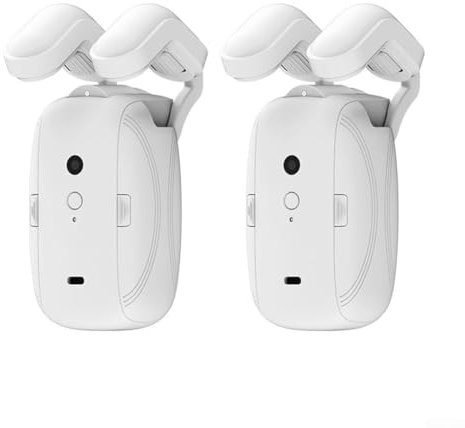 HpLive Elektrischer Vorhangöffner, für Tuya Smart Curtains Robot Kabelloser Vorhangöffnermotor für T-Schiene/U-Schiene oder Rollostange(2pcs Römischer Stab)