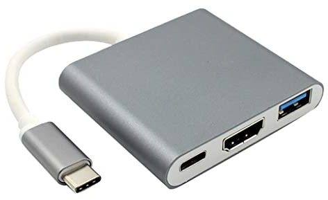 sporful Cavo adattatore multiporta AV digitale di ricarica da USB C a HDMI USB3.0, compatibile per computer portatili e altri dispositivi con porta USB-C