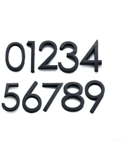 GLFLOW 9 piezas de números de casa negros, autoadhesivos, 3D, letrero para puerta de casa, habitación de plástico para uso en exteriores, hotel, puerta de oficina, apartamento
