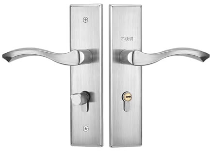 Serrure de porte de chambre, serrure de porte intérieure en bois, grande serrure 58, serrure de style ancien, serrure de chambre, poignée de porte, serrure de porte en acier inoxydable(Complete set A)