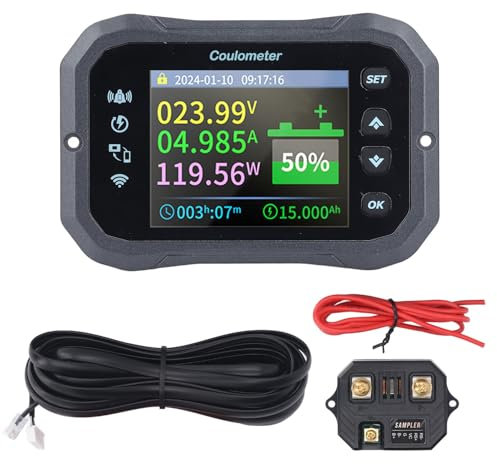 Testeur Electrique Batterie Bluetooths - Affichage Numérique 10-100V pour les Batteries à Acides de Plomb au Lithium, Tentage Capacité% avec Suivi de L'application Testeur de Batterie Voiture