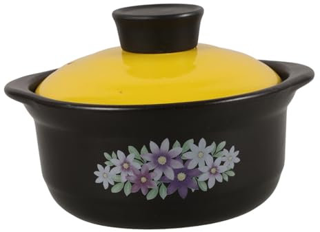 TOPPERFUN Cocinar y Cazuela de Barro, Resistente al Desgaste Asas Dobles, Conducción Uniforme del Calor, Adecuado para Guisar en Cocina Casera y Restaurantes