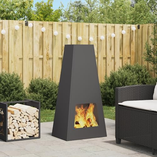 Générique Brasero Noir 50x35x100 cm Acier,Maison & Jardin,Cheminées,Noir,12.75 KG,859004