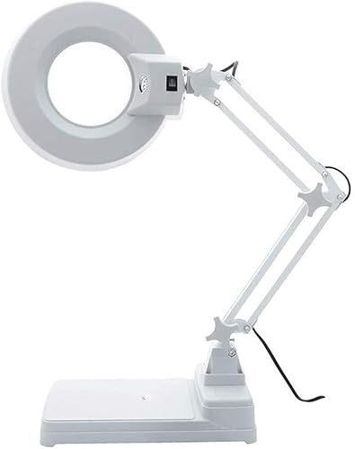 LJHJYDW Screen Magnifier Desktop Lamp with Magnifying Glass Old Man Reading Electronic Device Mobile Phone Computer Maintenance Inspection 5X10X15X20X Magnifier with Light Doubl