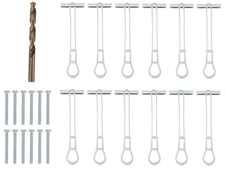 Anclajes de palanca con pernos, Anclajes de pared huecos de canal rápido de acero al carbono, Anclajes de palanca de tracción para paredes de 2 1/2 pulgadas, Pernos de palanca