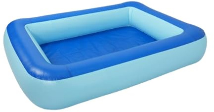 Jiuvaso Piscine Gonflable pour Enfants, Facile à Nettoyer, Rectangulaire, Idéale pour Les Fêtes, Le Jardin, La Maison et Les Activités de Plein Air, 60cm