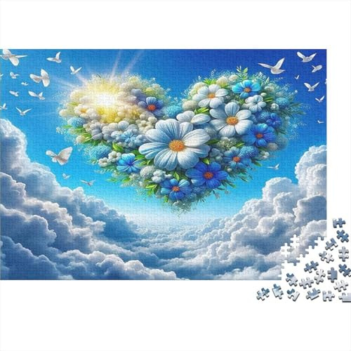 Puzzle 1000 pièces 52x38cm en Papier recyclé pour Adultes dès 12 Ans Cœur de Plume Dévotion Éthérée Difficile Stimulant décoration intérieure idée Cadeau