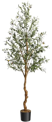 Árbol de Olivo Artificial, 180 cm, Plantas Artificiales, Grandes olivos, Artificiales, como auténtico, para salón, Dormitorio, Oficina, decoración