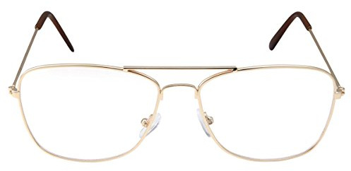 grinderPUNCH Clear Lens Gold Square Pilotenbrille Classic ohne Stärke für Mode