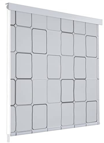 vidaXL - Water- Shower Roller Blind; Easy to Use and Assemble, Sleek Square Design, Made of Durable 100% EVA Material; Comes With Mounting Accessories; Size: 100 x 240cm.