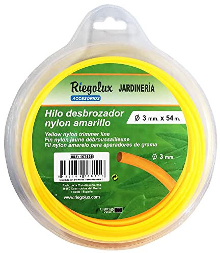 RIEGOLUX 107638 Decespugliatore Rotondo in Nylon, Giallo, 3 mm x 54 m