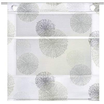 Magnetrollo Rawlins Stein inkl. Haken | Raffrollo mit Magnetraffung | Gardine ohne Bohren Montage direkt am Fenster (BxH 100x130cm)