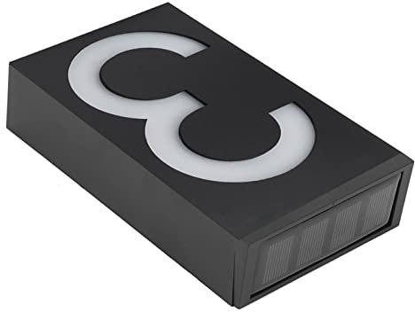 Número de Casa Solar LED Luz de Señal Numérica Placa de Puerta con Luz Placa de Luces de Dirección per Puerta Tienda Hotel de Casa(Numero 3)