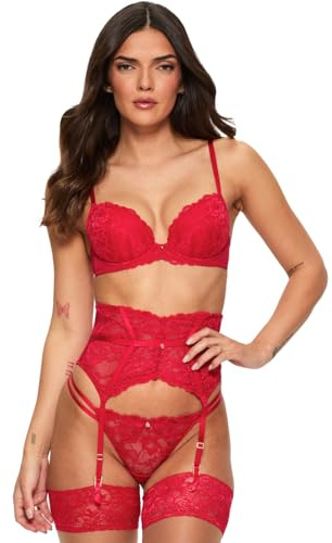 Ann Summers Sexy Lace Padded Plunge Bra Curve-Enhancing Womens Underwear with Padded Cups & Underwire, Removable Mini Pads for Smaller Sizes, Adjustable Straps