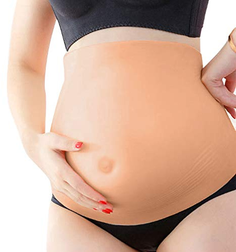 Faux Ventre de Grossesse en Silicone, Ventre de Femme Enceinte en Silicone Artificiel de Couleur de Peau, Bosse de Bébé Enceinte de Faux Ventre pour Les Accessoires de Film Grossesse(M)