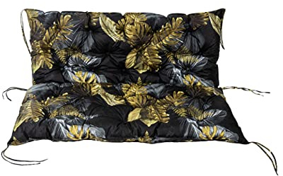 TexDeko® Garden Gartenbankauflage mit Rückenlehne wasserabweisend UV - beständig Bankauflage In- & Outdoor Sitzkissen und Rückenkissen Hollywoodschaukel Sitzpolster (120 x 50 x 50cm Blume)