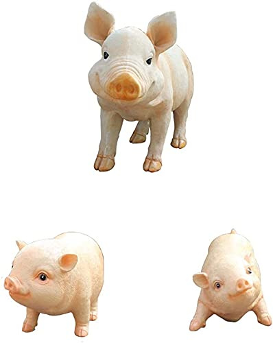 Gris staty dekoration, utomhus trädgård simulering små djur skulptur harts hantverk(Size:Set)