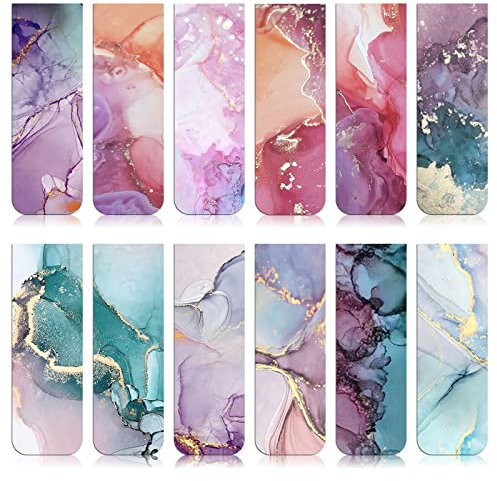 Lesezeichen Magnetisch, 12 Stück Magnet Lesezeichen, Magnet Seiten Markierungen für Lehrer, Studenten, Buchliebhaber, Schule Heimbürobedarf