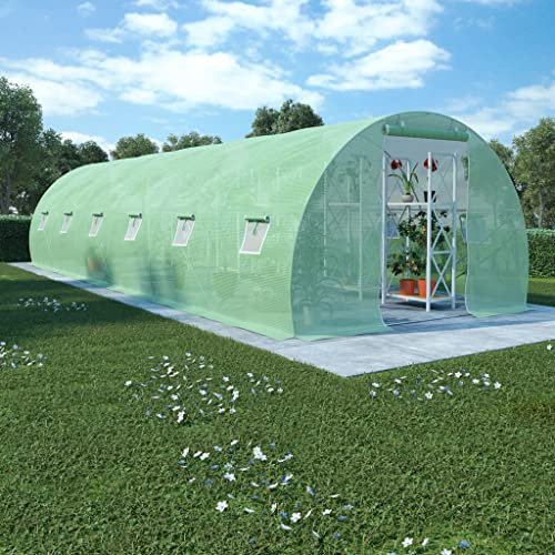 WIFESE 9x3x2 m Serra da Giardino Tunnel con 12 Finestre Laterali e 1 Porta Serra da Balcone Invernale Giardino d'inverno Serra Orto Serra per Piante Tessuto Reticolare PE Verde 27m²