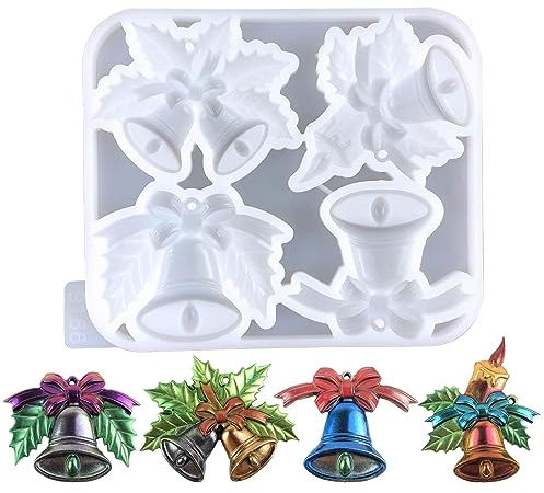 Dirfuny Bell Mold, Resin Casting Silicone Mould, Making Home Decor Crafts for Cakes, Chocolate, Candies