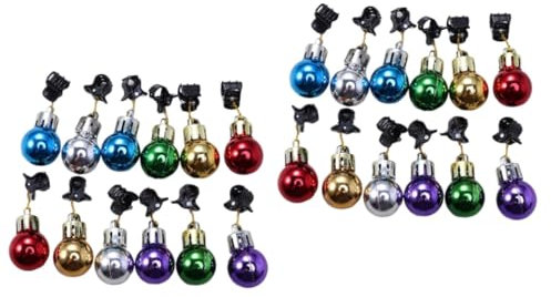 Ciieeo 48stücke Teiliges Weihnachtskugeln Für Bartdekoration Clip Glanzornamente Für Weihnachtsmann- Zufällige Designs Für Festliche Anlässe Und Weihnachtsfeiern