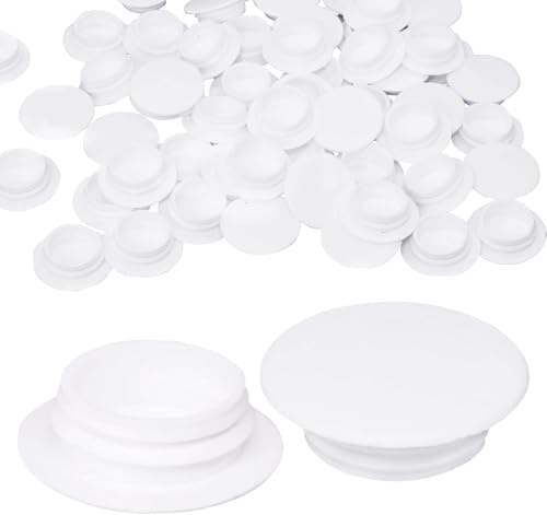 SKIR'CO (20 pcs) Plastic Hole Plugs 14 mm, Furniture Hole Plug, Drill Hole Cover Caps, Screw Hole Cover Caps (White S1)
