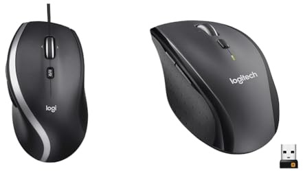 Logitech M500s Mouse con cavo con scorrimento iperveloce avanzato e inclinazione & M705 Marathon Mouse Wireless, Ricevitore USB Unifying 2,4 GHz, 1000 DPI, 5 Pulsanti