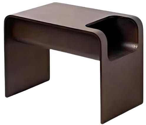 Eiauiuo Beistelltisch Holz Einfach Sofatisch Nachttisch Kann im Stehen Verwendet Werden Modern Klein Couchtisch mit Lagerhöhle für Wohnzimmer Eingang Schuhwechselhocker 60x35x45cm(Walnussfarbe)