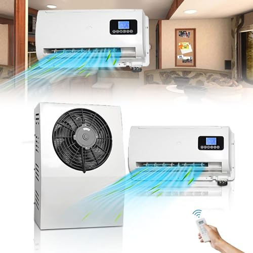 Aire acondicionado dividido de 12 V, mini aire acondicionado de desplazamiento eléctrico ajustable con motor sin escobillas, bajo nivel de ruido, enfriador de aire de enfriamiento rápido de 960W