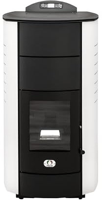 STUFE A PELLET ITALIA Manhattan 22 KW WiFi - Stufa a Pellet Idro per Riscaldamento e Acqua Calda Efficienza 89% Scalda 140m² Autonomia 22H Programmabile 5 Velocità e Potenze Garanzia 24 Mesi Bianco