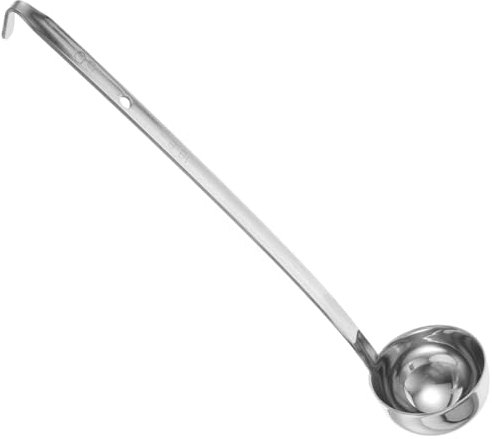 SECFOU Edelstahl Suppenkelle Langgriff Mit Maßskala Haken Schöpfkelle Servierlöffel Für Restaurant Küche Spülmaschinenfest Bpa-frei