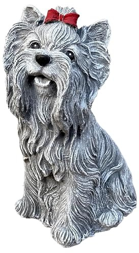 stoneandstyle Steinfigur Yorkshire Terrier, Betonsteinguss, 30 cm hoch, 15 cm breit, 22 cm lang, 5,2 kg