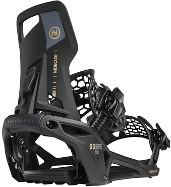 Nidecker OG Supermatic Snowboard Bindings – Auto Open System with Reclining Highback – Size XL – Black