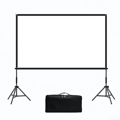 Pantalla de proyector con soporte, pantalla de proyector portátil 4K HD, pantalla plegable para interiores y exteriores con bolsa de almacenamiento para oficina en casa (120 pulgadas)