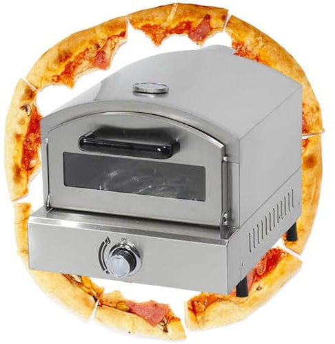 Forno Per Pizza A Gas Da Esterno Da 12 - Maniglia Estraibile E Rilevatore Di Temperatura, Forno Per Pizza Portatile In Acciaio Inossidabile Per Grigliate, Cortile E Campeggio,Gas