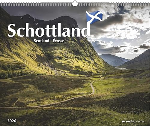 Alpha Edition - Schottland 2026 – Wandkalender 52×42,5 cm mit 12 beeindruckenden Landschafts- & Burgenmotiven, dekorativer Monatskalender für Schottland-Fans & Naturfreunde: Scotland · Écosse